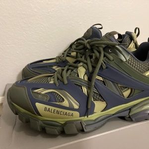 Balenciaga Green & Blue Track Sneakers Size 11